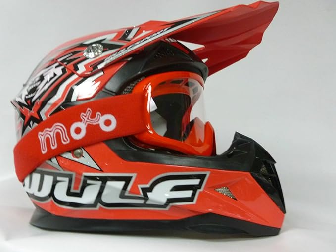title=WULF FLITE XTRA Casco Bambini Moto Scooter Quad Off Road Casco Motocross Racing