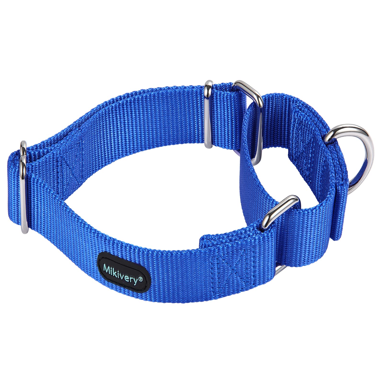 Mikivery Martingale Dog Collars Nylon Adjustable and Safety Choke Training Royal Blue Comfortable Pet Collar for Medium and Large Dogs — image 1