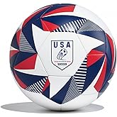 GX USA Soccer Balls Size 5 for Youth and Adults, Durable Size 5 Soccer Game Ball for Training and Matches, Premium Soft Touch Toddler Soccer Ball Style for Recreational Play White/Red/Blue