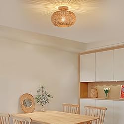 Zswanbei Boho Rattan Ceiling Light - Flush Mount