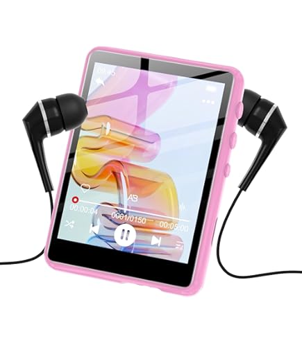 64GB MP3 Player with Bluetooth 5.3, 2.4 Inch Full Touch Screen, Metal Cover, Portable with Speaker, Voice Recording, FM Radio, Support 128GB Child Player