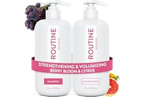 Routine Wellness Shampoo & Conditioner Set - Strengthening & Volumizing for Thinning Hair - Promotes Full, Voluminous, Health