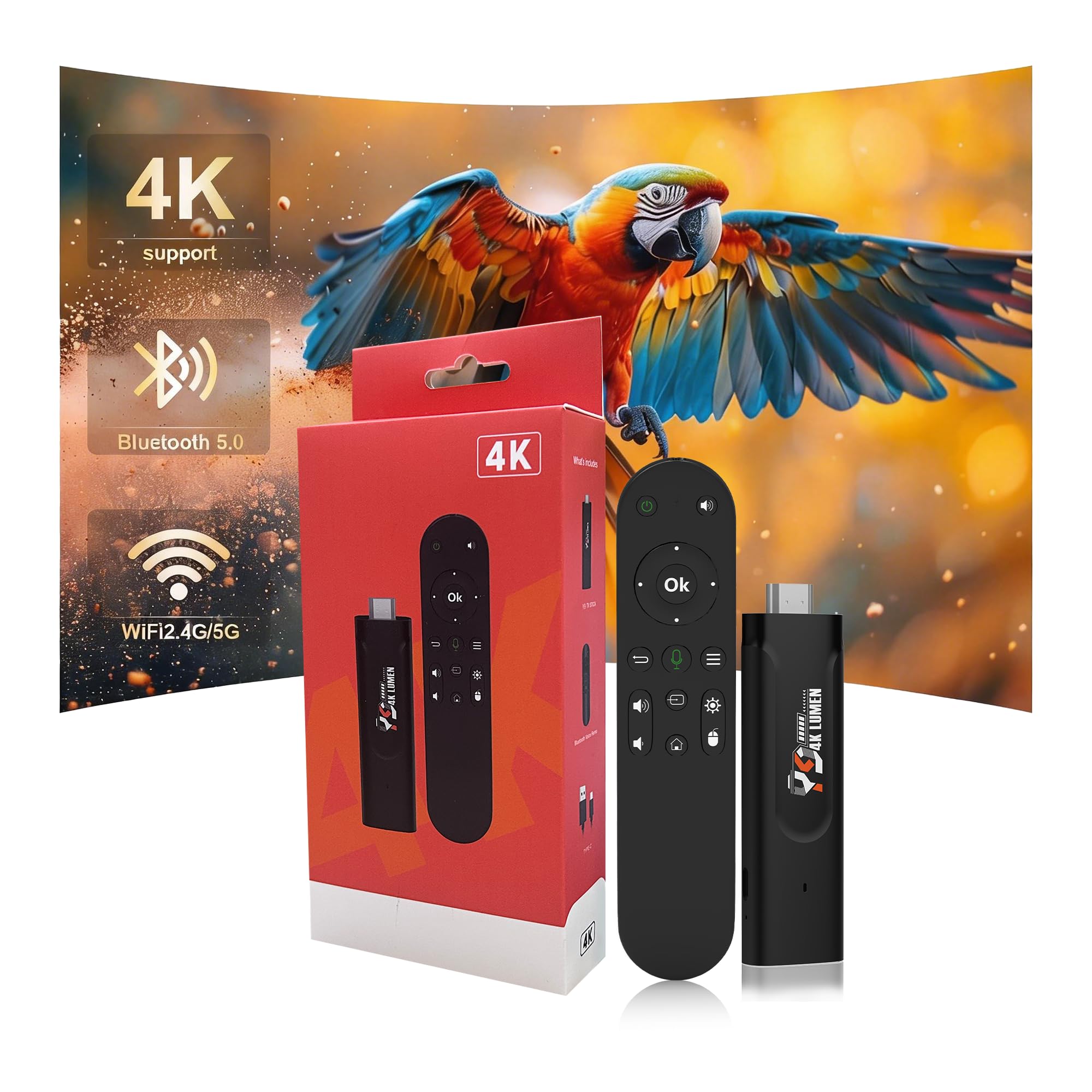 Photo 1 of 4K HDR Smart TV Stick, Ultra-Portable Android 13 Media Player, Dual-Band 5G WiFi & Voice Remote 2GB RAM 16GB ROM H313 Quad-Core for Home Theaters and Smart TV Upgrades