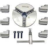K11-100 4'' 3 Jaw Self-Centering Lathe Chuck 100mm with Internal &amp; External Jaws,7x14 mini lathe chuck- for CNC, Milling, Drilling Machines &amp; Wood Turning (K11-100)