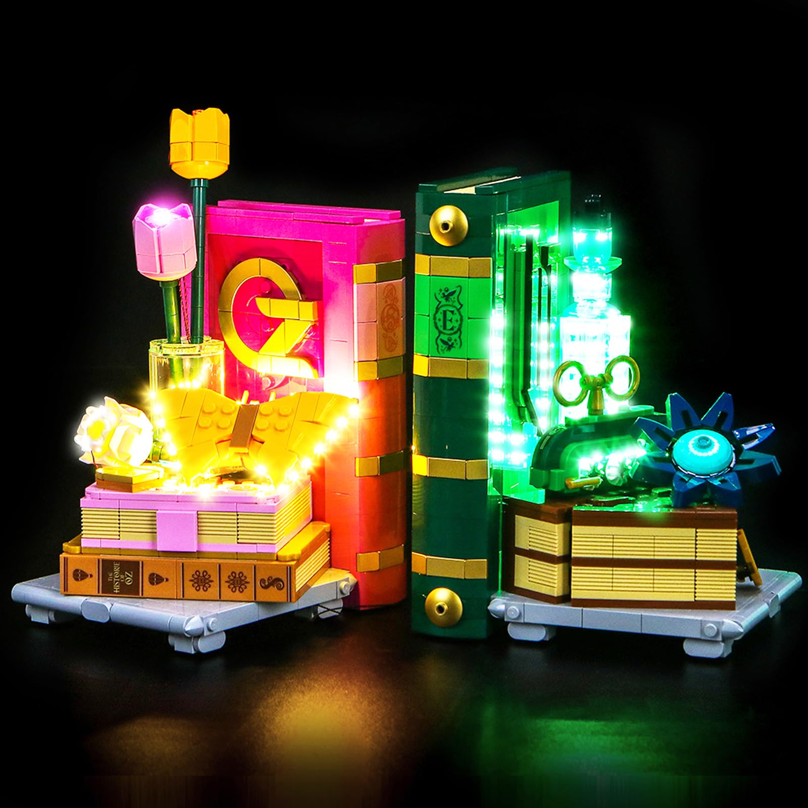 LocoLee Led Light Set Compatible with Lego 75691 Glinda & Elphaba Bookends Decoration Led Decoration Lighting Kit Compatible with Lego 75691 Building Blocks Model,Only Lights Set,No Model — image 1