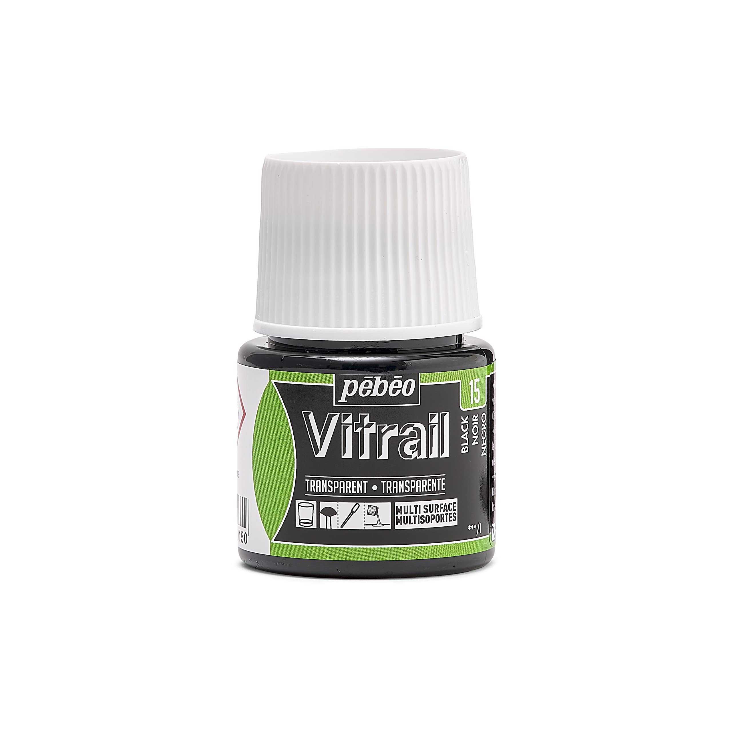 PEBEO 050-015 Vitrail Stained Glass Effect Glass Paint Bottle, Black, 45-Milliliter — image 1