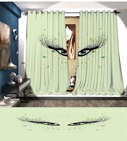 Eyelash Room Darkening Wide Curtains Fantastic Eyes With Very Long