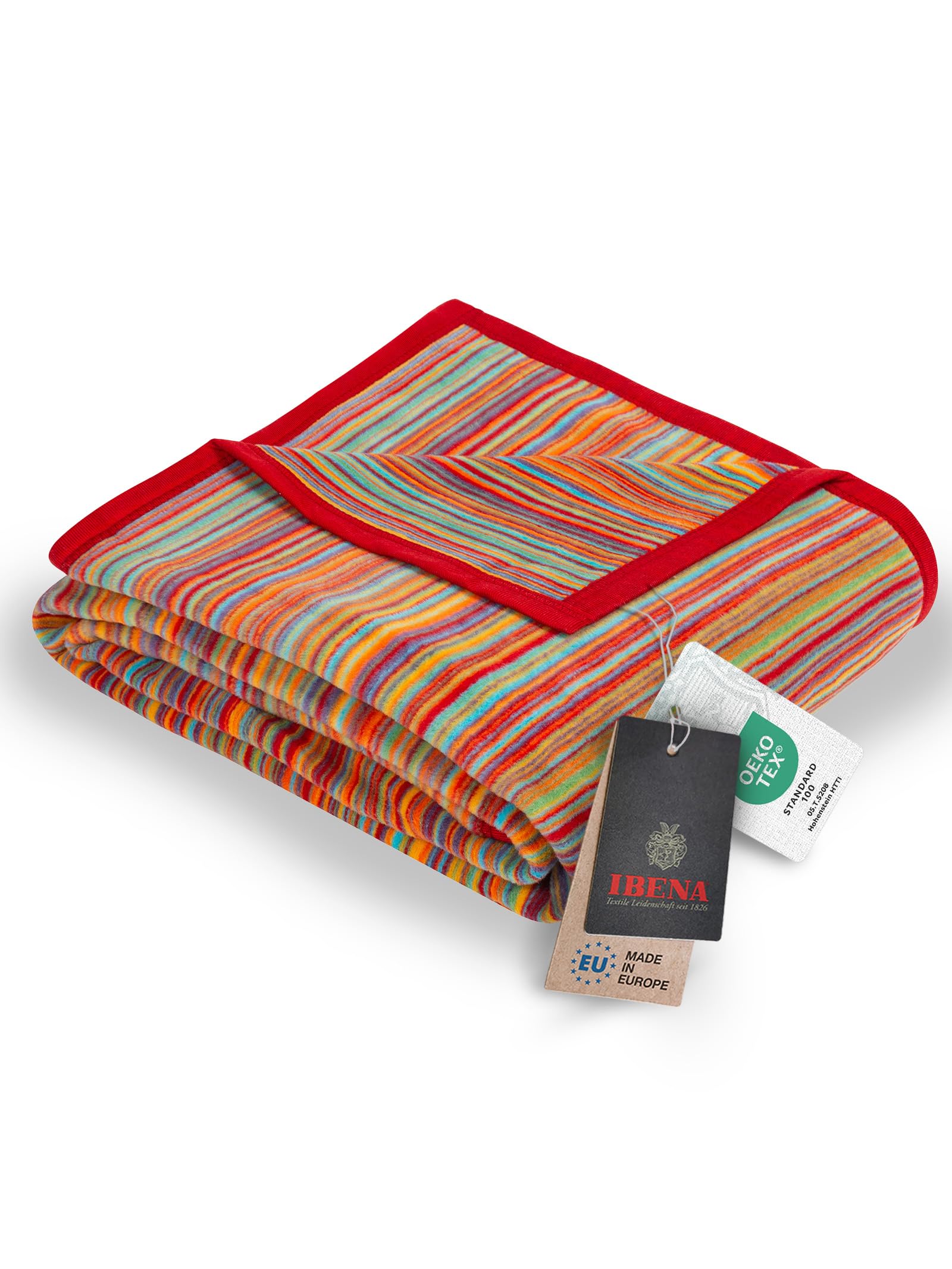 Ibena 3599/100 Cotton Blend Cuddle Blanket 200 x 150 x 1 cm, Multi-Coloured