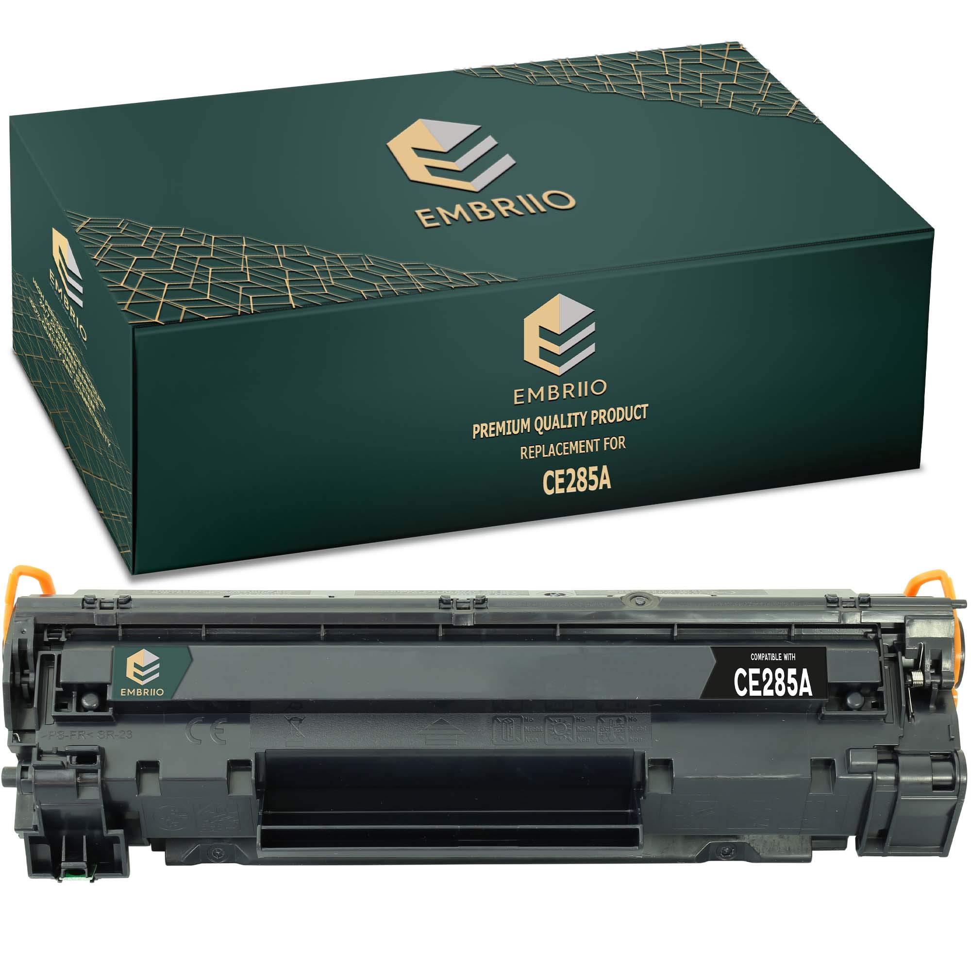 EMBRIIO CE285A 85A Compatible Toner Cartridge Replacement for HP LaserJet Pro P1102w P1102 P1100 M1212nf P1101 P1103 MF3010 M1132 M1217nfw M1210 P1106 Canon i-SENSYS LBP6020 LBP6000 LBP6000B