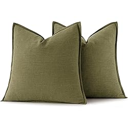 MIULEE Decorative Linen Pillow Covers 24x24 Inch