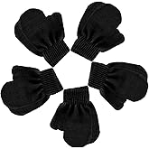 Boao 5 Pairs Toddler Mittens Magic Stretch Black Kids Winter Knitted Gloves Multicolor Newborn Warm Gloves for Boys and Girls