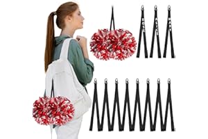 Ribbonlic 12 Pcs Personalized Pom Poms Holder for Cheerleading Accessories for Cheerleader Adjustable Backpack Straps Holder Cheerleader Cheerleading Gifts for Girls, No pom Poms