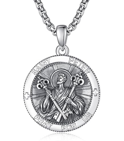 Amazon.com: St Peter Prayer Card With Medal Catholic Christian