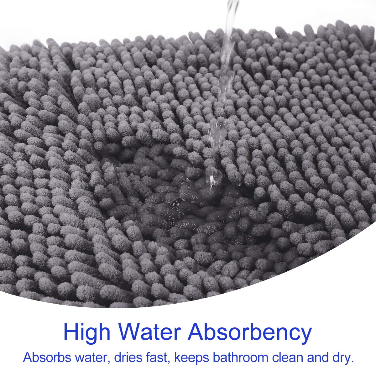 Shower Homeideas 3 Pieces Bathroom Rugs Set Baby Blue Bathroom Luxury Soft Chenille Bath Mats Set Absorbent Shaggy Bath Rugs Slip Resistant Plush Carpets Mats For Tub Home Kitchen Bath