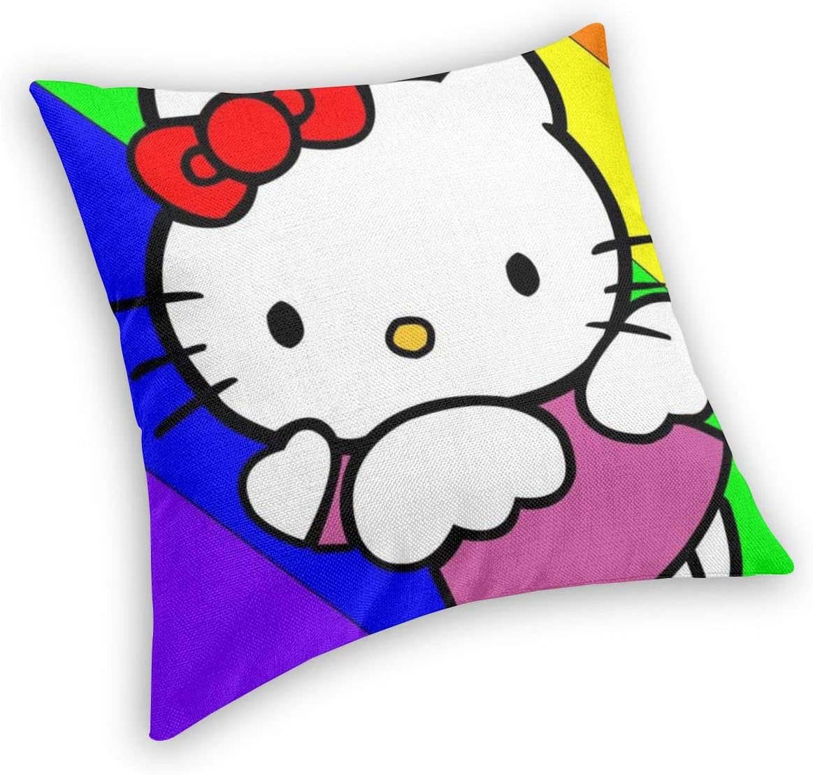 JNGBDGV Velvet Soft Hello Kitty Colorful Decorative Square