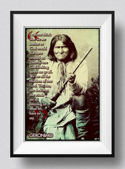 Geronimo Art Print We Are All The Children Of One God Photo Poster Affiche Motivation Cadeau Citation American Indian Native Dimensions 60cm X 40cm Amazon Fr Cuisine Maison