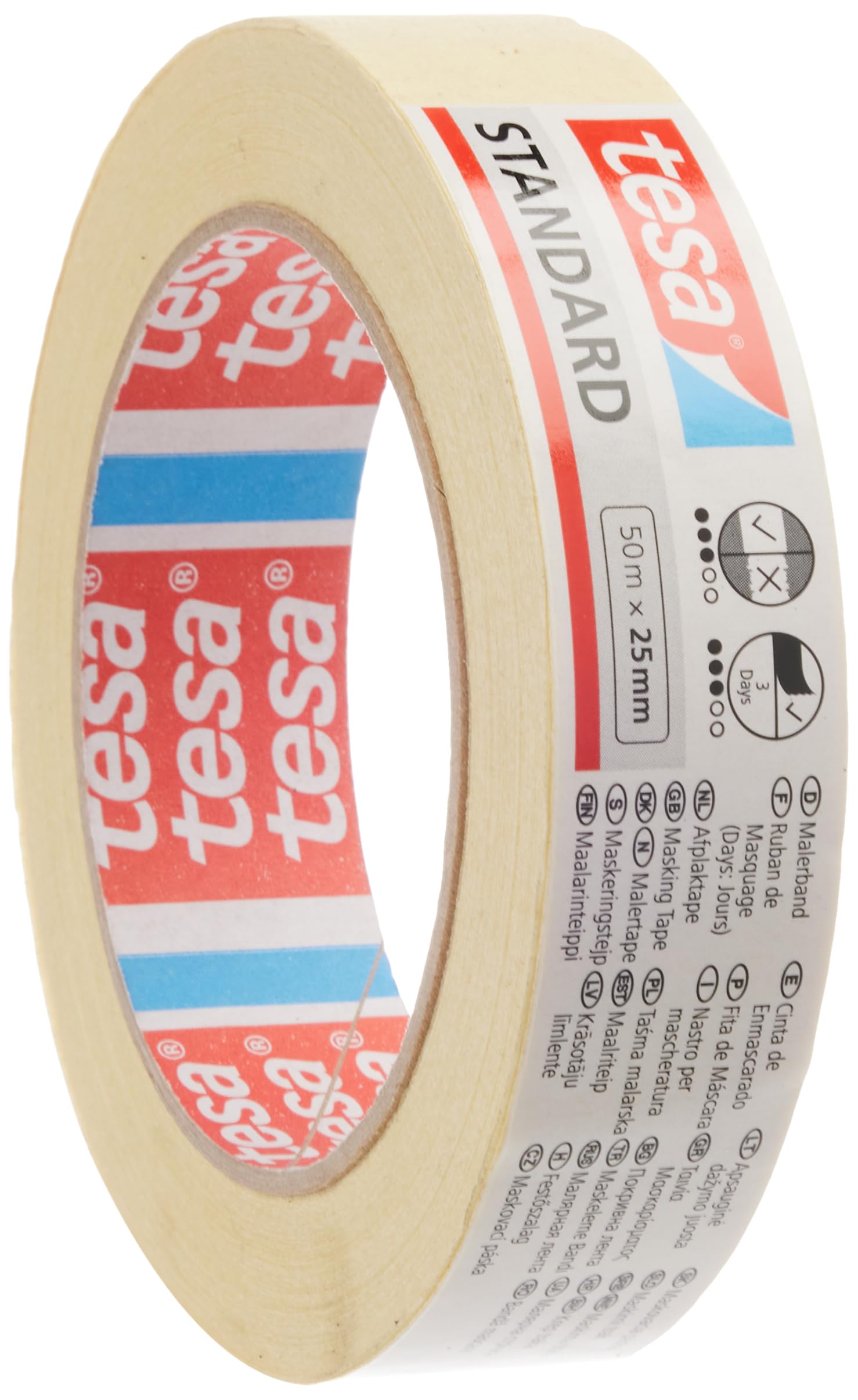Tesa Standard – Masking Tape 50 m x 25 mm - Yellow