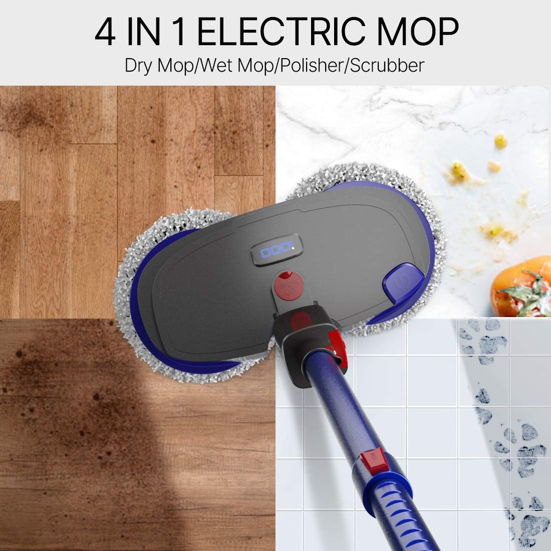 Cordless Electric Spin Mop, Spray Mop for Floor Cleaning with 265R/min Speed, Polisher with Built-in 300ml Water Tank for Hardwood & Tile & Marble & Laminate Floors, Scrubber with LED Headlight: Health & Personal Care