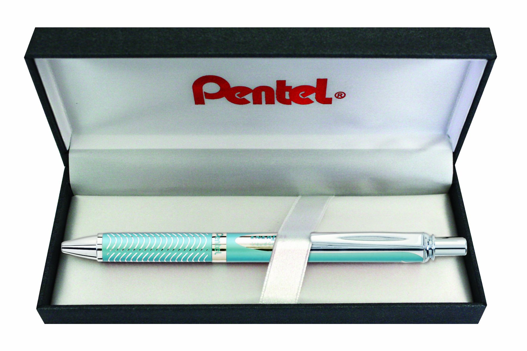 Pentel EnerGel Liquid-Gel Sterling BL407LS-BOX Rollerball Pen with Matte Ice Blue Casing (Stroke Width 0.35 mm Ball Diameter 0.7 mm) Black