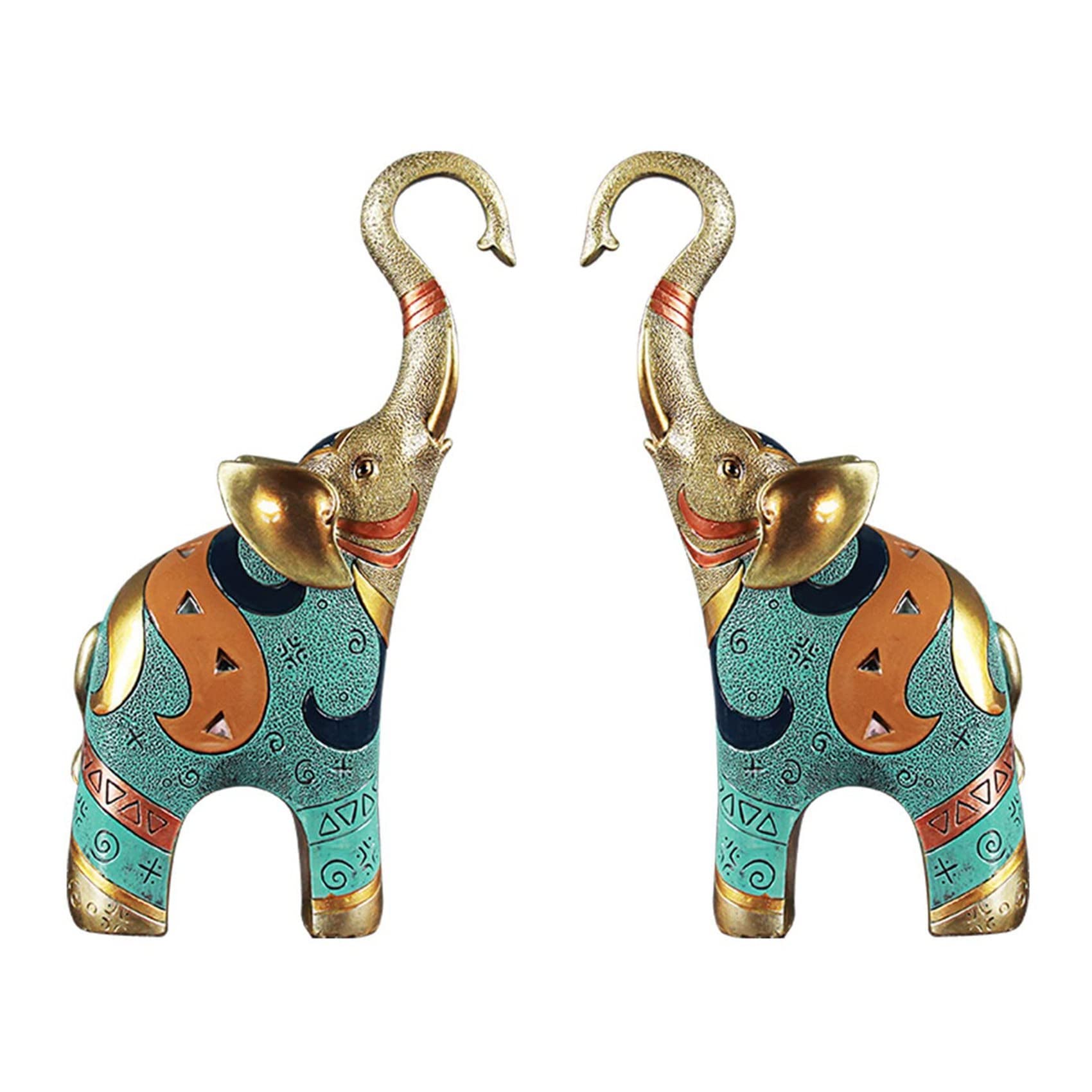 Lrtzizy 2 Pack Realistic Painted Elephant Figurines Decor