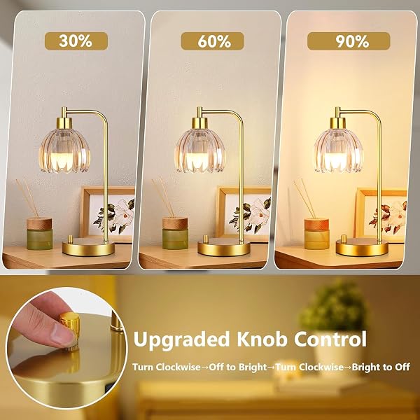 ILLMTW GLASS TABLE LAMP SET OF 2,SMALL GOLD BEDSIDE LAMPS DIMMABLE BOHO BEDROOM LAMP WITH TULIP FLOWER AMBER LAMP SHADE,VINTAGE MID CENTURY MODERN MINI NIGHTSTAND LAMP FOR BEDROOM LIVING ROOM