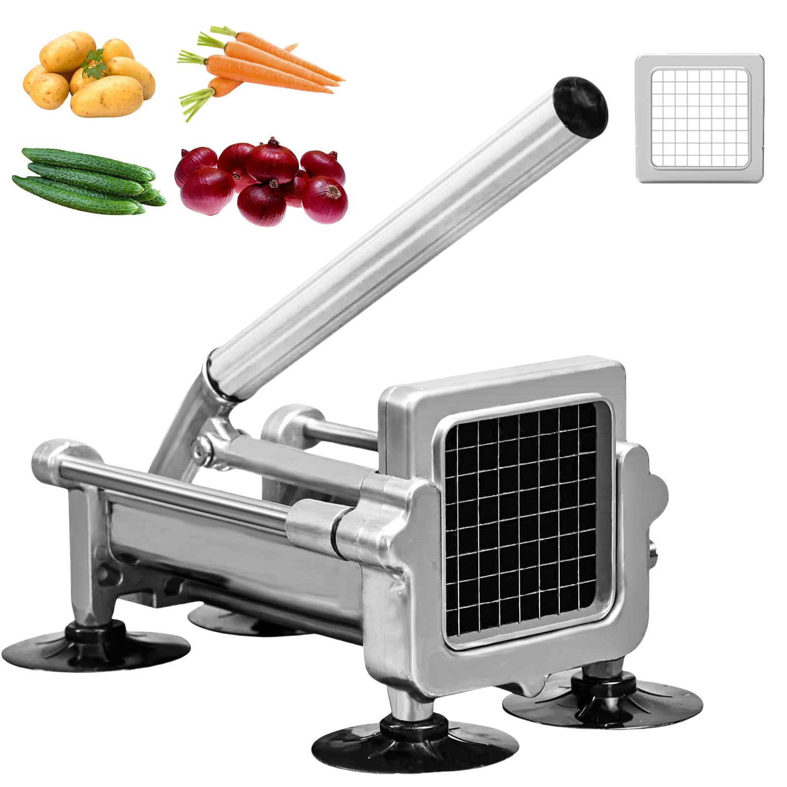 Photo 1 of *USED*
KSIFJRTO Commercial French Fry Cutter, Heavy Duty Potato Slicer with 3/8Inch Blade, Stainless Steel Potato ChopperFrench Fries Cutter with Suction Feet,