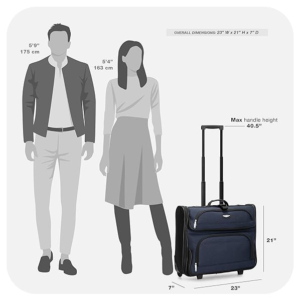 TRAVEL SELECT AMSTERDAM BUSINESS ROLLING GARMENT BAG, SOFTSIDE EXPANDABLE ROLLING 2-WHEELED SUIT CARRIER, NAVY, ONE SIZE