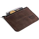 Hide & Drink, Zippered Wallet, Card Case, Folded Bills Storage, Coin Organizer, Travel Accessories, Full Grain Leather, Handmade, Bourbon Brown