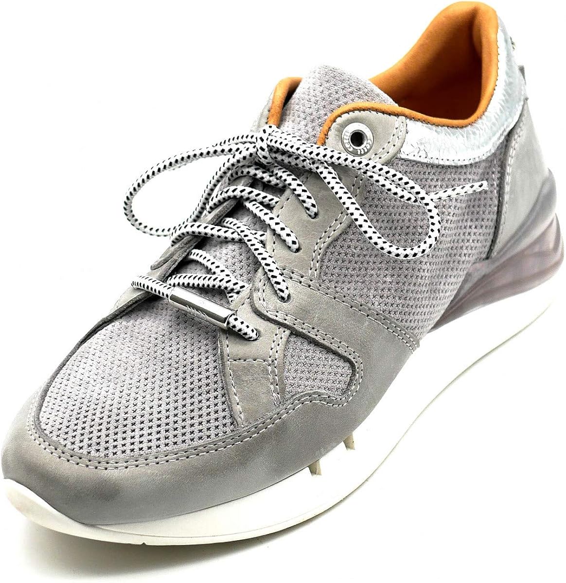 Cetti Damen Schnürschuhe Grau - Handgearbeitete Lederschuhe Mit Used-Look