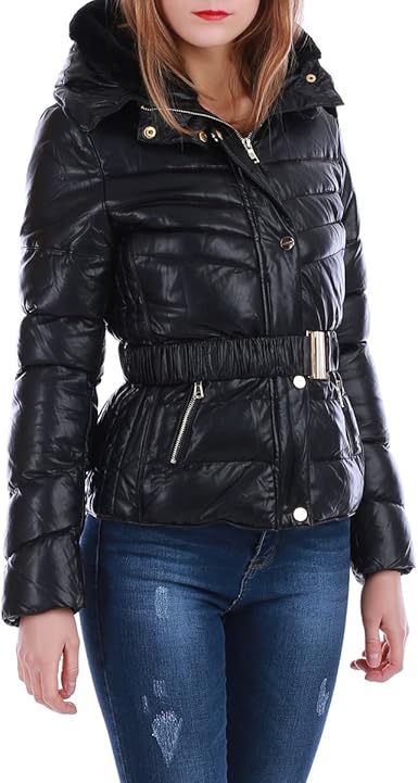 doudoune en simili cuir femme