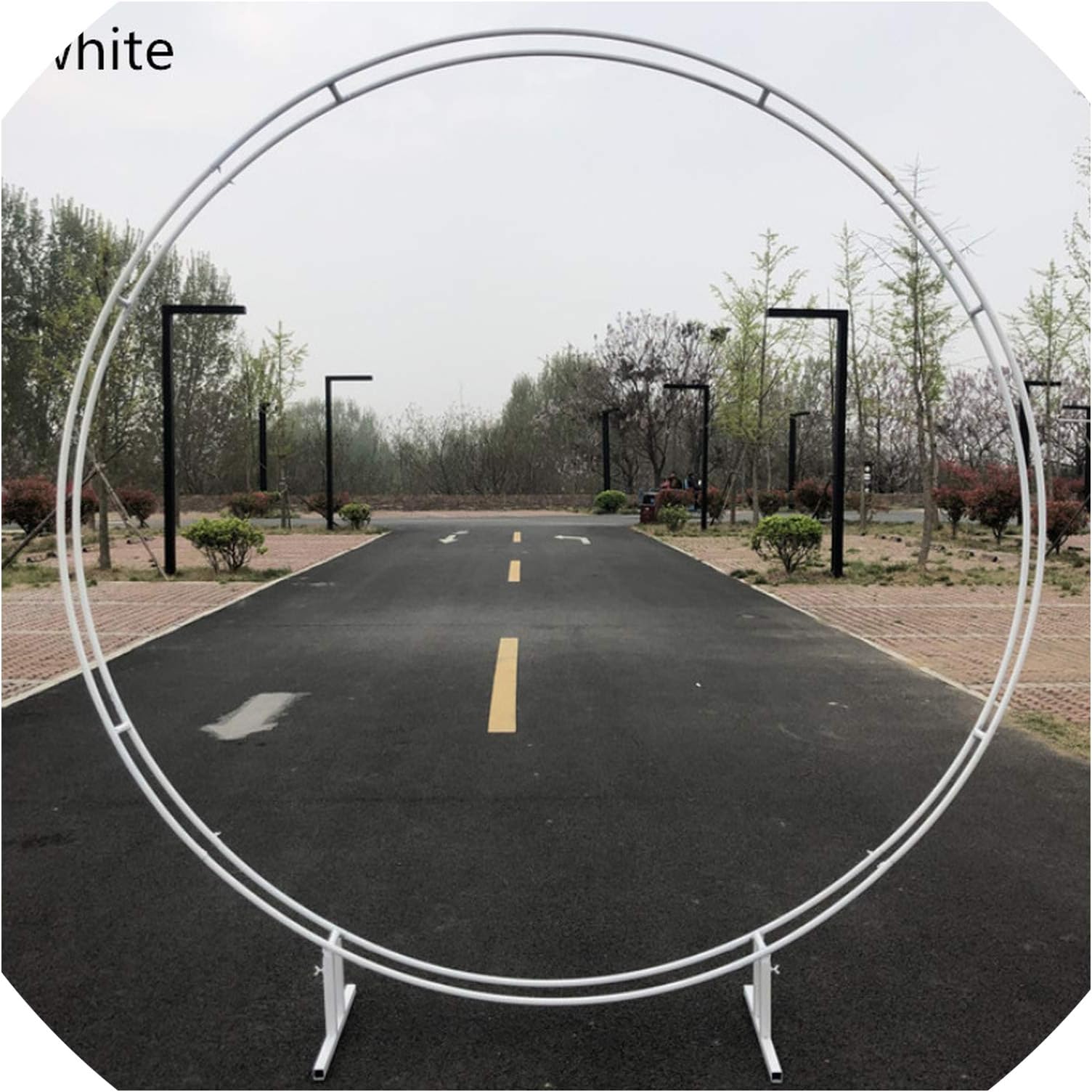 jhdnhse New Circle Wedding Arch Frame Deco Mariage champetre Wall Decor Wedding Decoration Background Stand for Artificial Silk Flower,1.8m,White