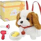 lonfypeng Plush Toys Walking Dog Toys That Can Walk, Bark and Wag Tail,Interactive Electronic Pet Toys Puppy with Leash,Easte