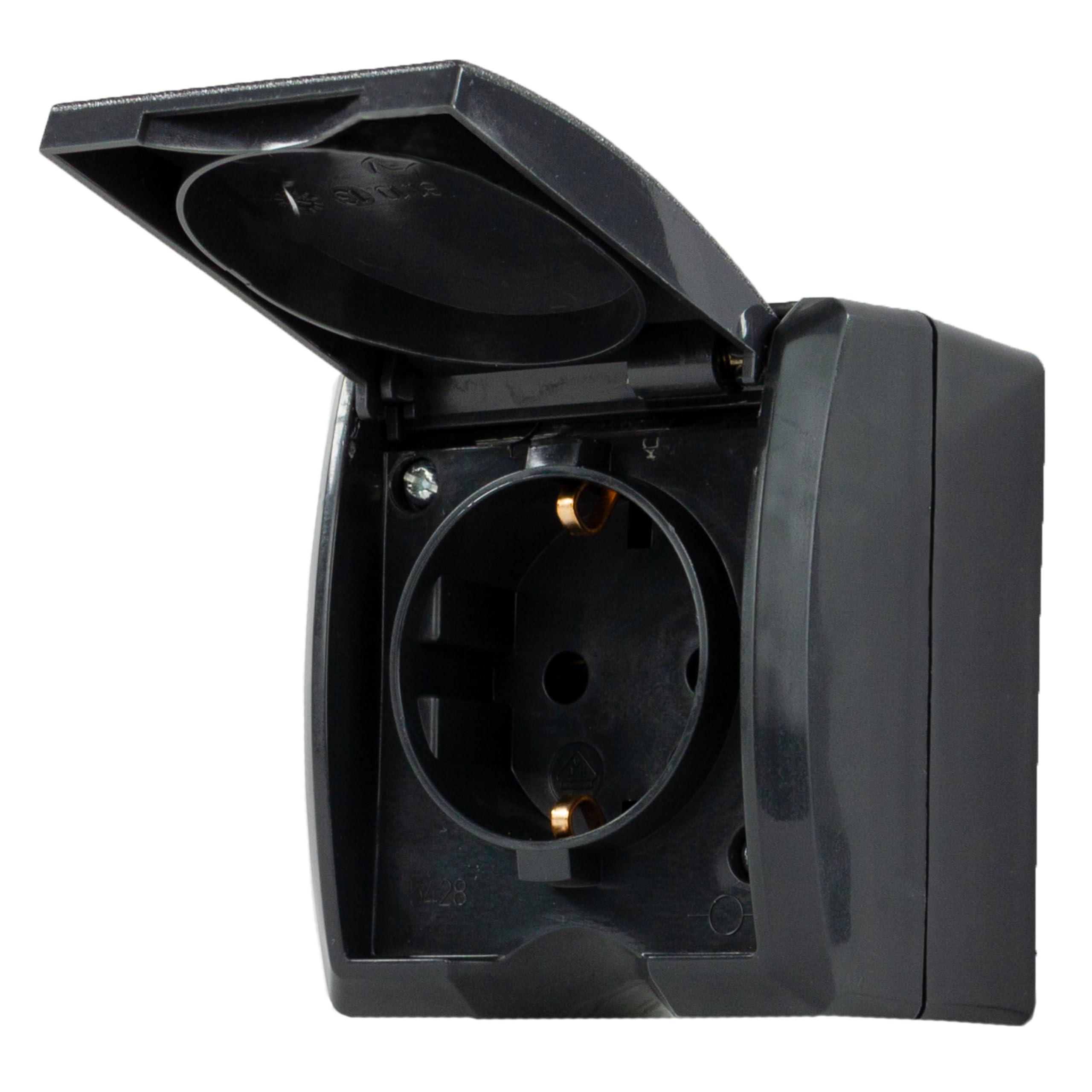 REV AquaForm, Socket - Wet Room, IP44 Single Pole, Surface-Mounted, Anthracite