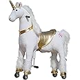 MEDALLION - My Pony Ride On Real Walking Horse for Children 5 to 12 Years Old or Up to 110 Pounds (Color Medium Golden Unicorn) for Girls 5 to 12 Years Old