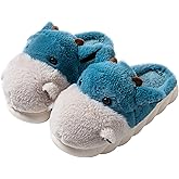 LANFIRE Womens Cute shoes hippo slippers Animal Slippers Novelty Cozy Fuzzy Slippers Soft Plush Winter Warm House Shoes cotton slippers