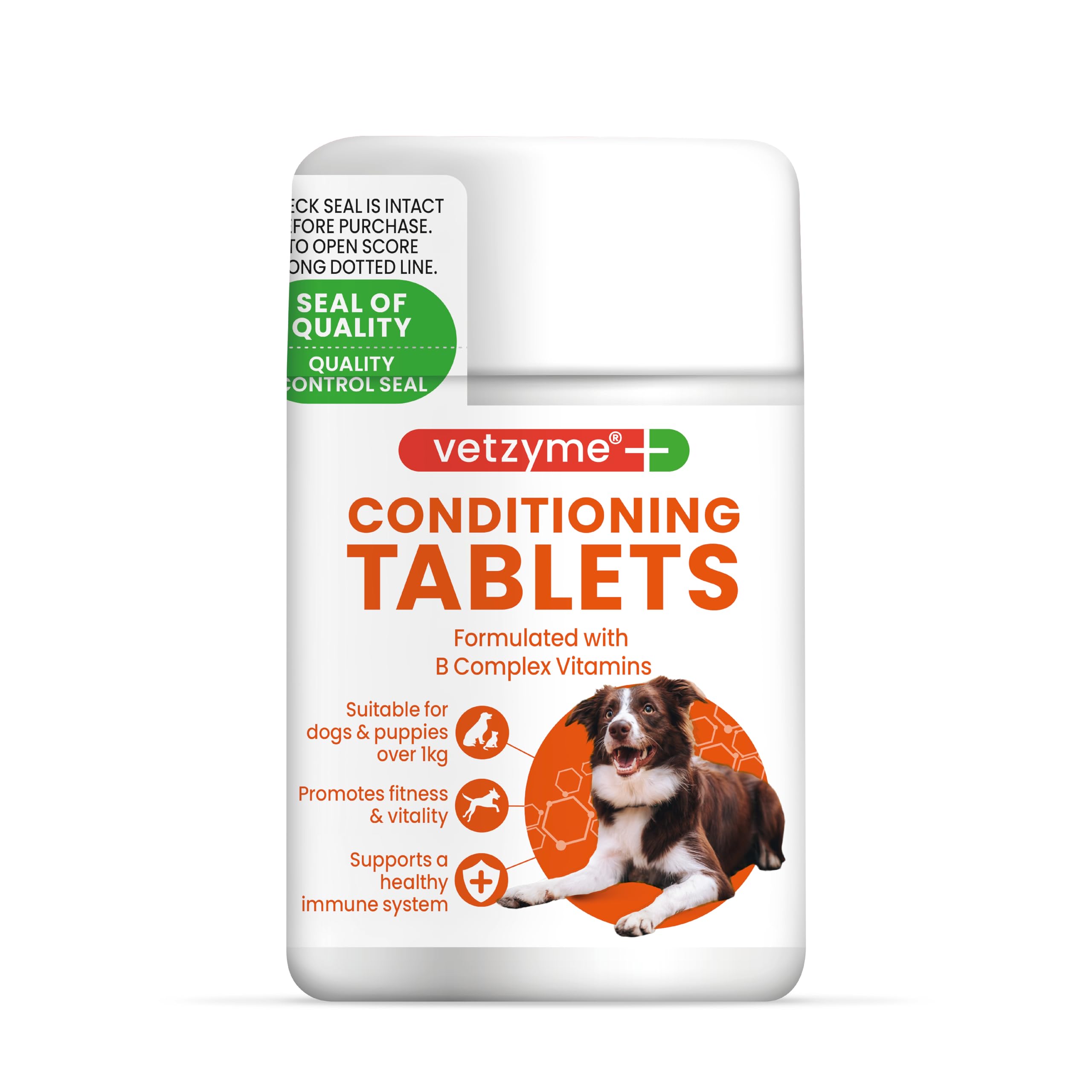 Vetzyme Conditioning Tablets for Dogs (100 Tablets) - With B Complex Vitamins to Promote Fitness and Support a Healthy Immune System