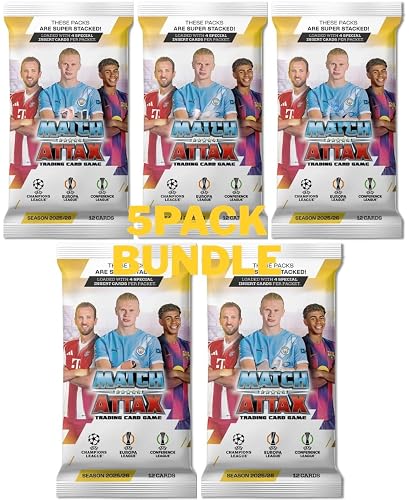 Match Attax 25/26 New Soccer Trading Cards x5 Packet Bundle - Soccer ...