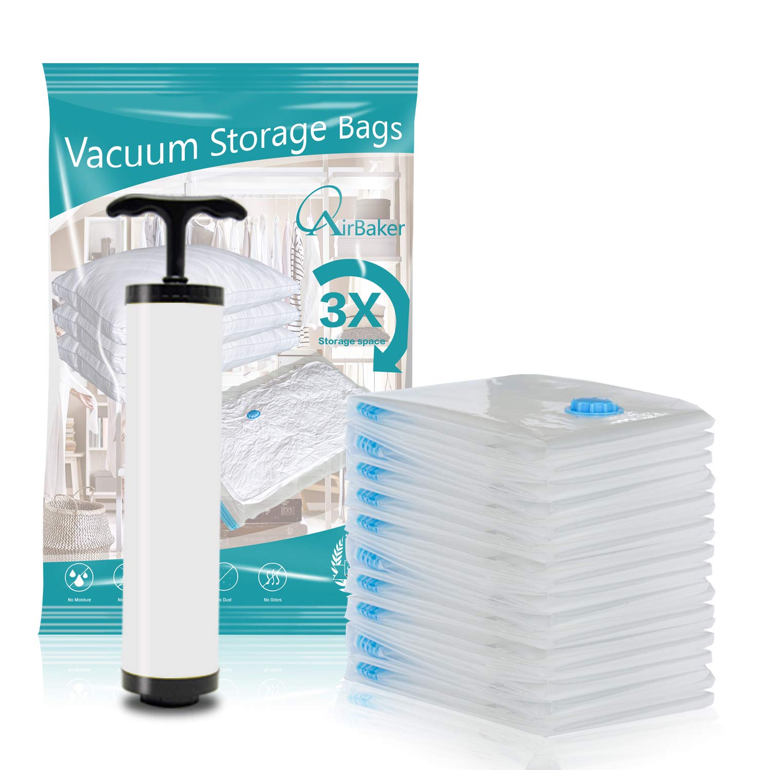 with Pump Space Saver Bag 10 x M AirBaker Travel Vacuum Storage Bags