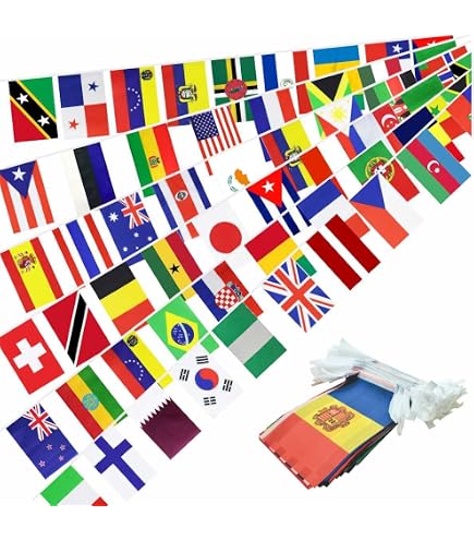 23 Spanish Speaking Countries Flags Banner - 32.8ft String Of Flags For Hispanic Heritage Month Decor