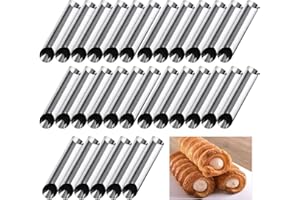 Joyeee 30PCS Stainless Steel Cannoli Form Tubes, Cream Roll Mold, Danish Pastry Molds, Baking Forms Mould, Non-Stick Coating,