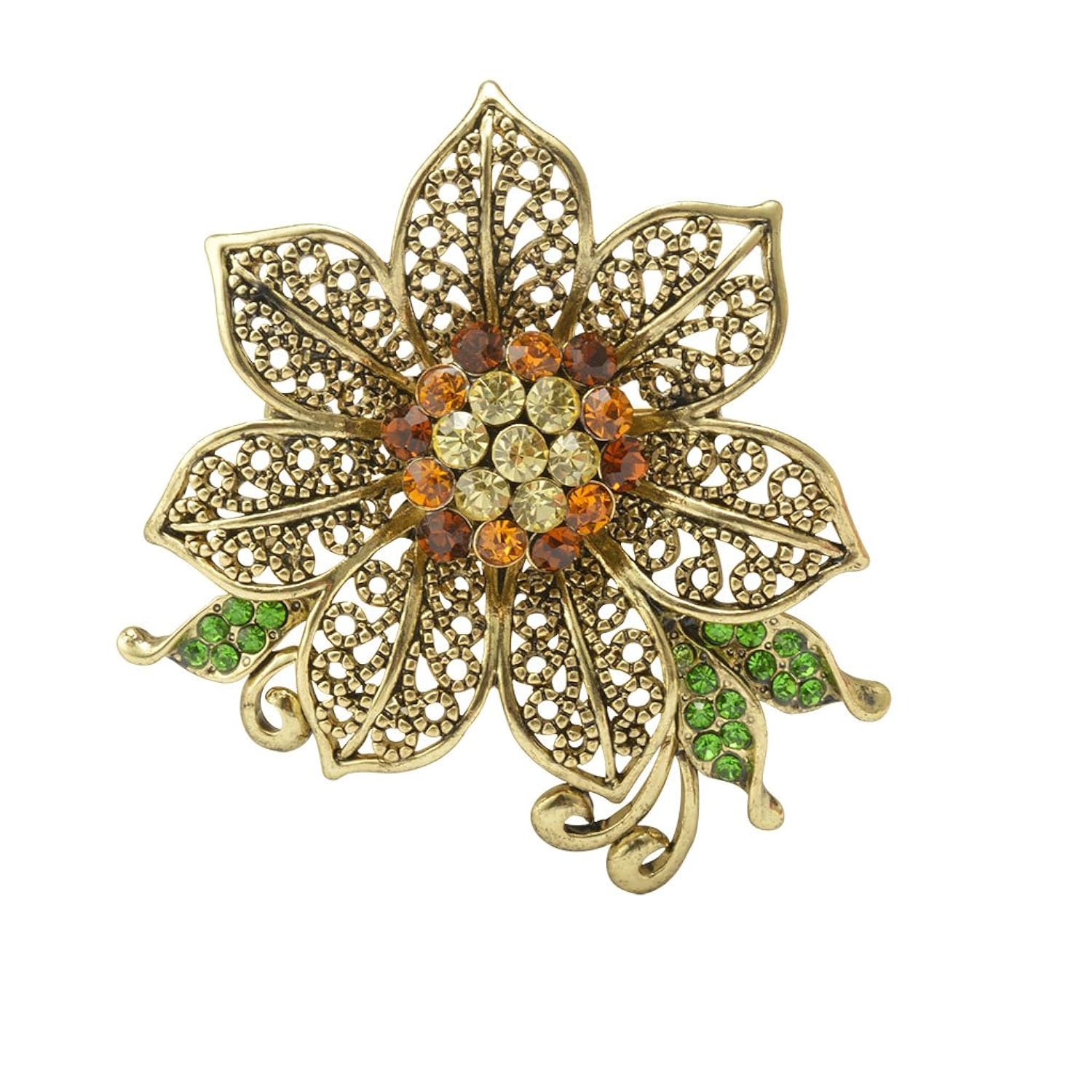 Joyería Broche De Flor Manera Cristalino Rhinestone Vendimia Decoración Mujeres Señora Color