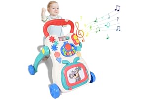 Hiitytin Baby Sit-to-Stand Learning Walker, Baby Push Walkers and Activity Center, Walker Push Toy with Wheels for Babies 6-12 Months, Baby Walking Toy Gift for Infant Boy Girl 1-3