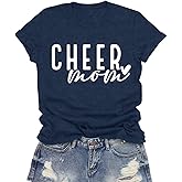 LuxLass Cheer Mom Shirt for Women Game Day Mama Tshirt Mama Cheerleading Tee Tops