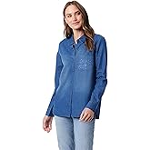 Gloria Vanderbilt Womens Larissa Single Chest Pocket Button Down Long Sleeve Shirt Petite