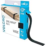 VELCRO Brand VEL-30768-AMS Wide Straps 1 in x 30 ft Roll | Cut to Length, Reusable Self-Gripping Tape | Bundle Poles, Wood, P