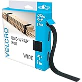 VELCRO Brand VEL-30768-AMS Wide Straps 1 in x 30 ft Roll | Cut to Length, Reusable Self-Gripping Tape | Bundle Poles, Wood, P