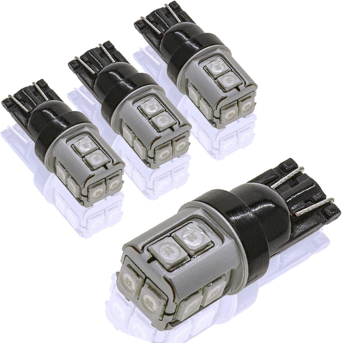 CANBUS T10 Extra Bright Deep Dark Blue Car Interior Exterior Replacement Bulb 168 175 194 2825 W5W etc. Size Map Dome Door LED Light 12V ~ 24V Error Free (Pack of 4)