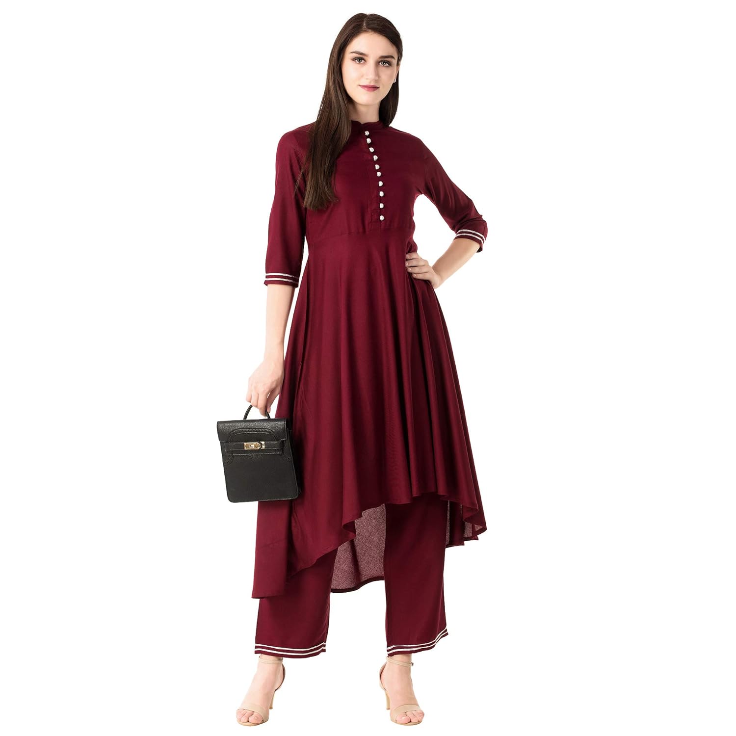khushal k women's rayon kurta with palazzo set