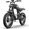 Retro Electric Bike for Adults,1000W-1600W(Peak Power) Electric Dirt Bike,35MPH 60Miles E Bikes Ridstar, 20" Fat Tire Adult Electric Bicycle with 48V 18.9AH Battery, 7 Speed E Bike