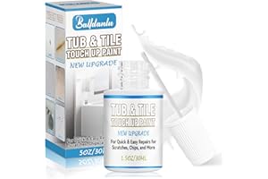 BALLDANLU Tub and Tile Paint, 1.5 OZ High-Gloss White Touch Up Paint Pen for Bathtub, Quick-Dry Porcelain Repair Kit for Scratches & Chips on Tubs, Tiles, Enamel, Sinks, Toilets, Porcelain, Acrylic and Cast Iron